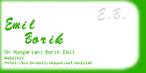 emil borik business card